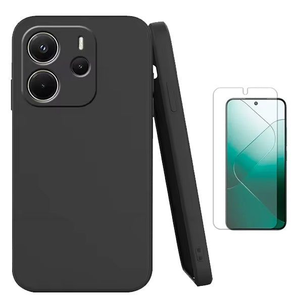Kit Película Protectora de Hydrogel Frente + Capa Proteção Silicone GIFT4ME Para Xiaomi Redmi Note 14 5G - Preto