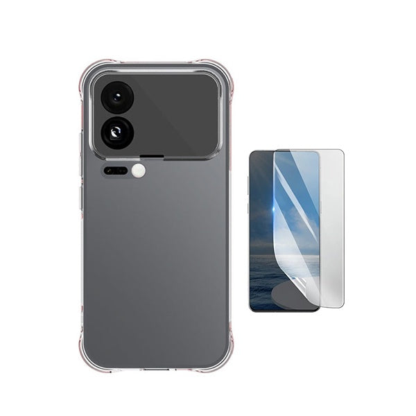 Kit Capa Traseira Super Proteção + Película de Hydrogel Frente Transparente GIFT4ME Para Xiaomi 17 Pro 5G - Transparente