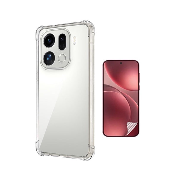 Kit Capa Traseira Super Proteção + Película de Hydrogel Frente Transparente GIFT4ME Para Oppo Find X9 Pro - Transparente