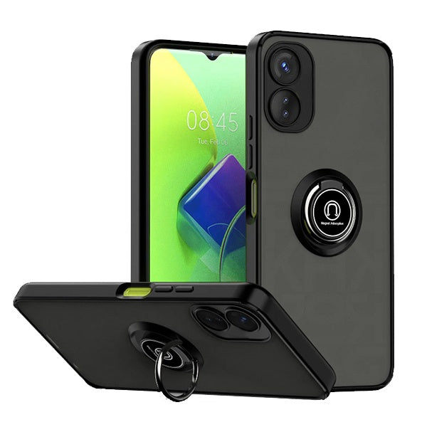 Capa Anti-Impacto Clear com Anel GIFT4ME Para Oppo A17 - Transparente/Preto