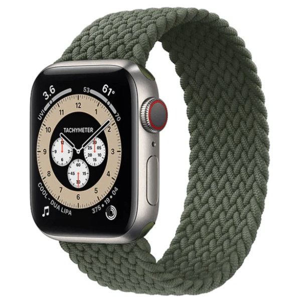 Bracelete Solo Nylon para Apple Watch SE 3 - 44mm (Pulso:157-170mm) - Verde Escuro