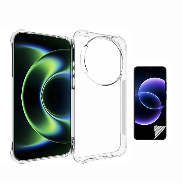 Kit Capa Traseira Super Proteção + Película de Hydrogel Frente Transparente GIFT4ME Para Xiaomi Redmi 17C 4G - Transparente