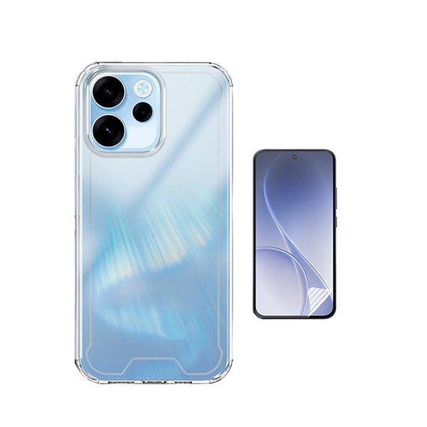Kit Capa Traseira Super Proteção + Película de Hydrogel Frente Transparente GIFT4ME Para Oppo Reno15 FS - Transparente