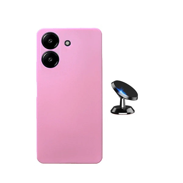 Kit Suporte Magnético + Capa Proteção Silicone GIFT4ME Para Xiaomi Redmi A7 - Rosa