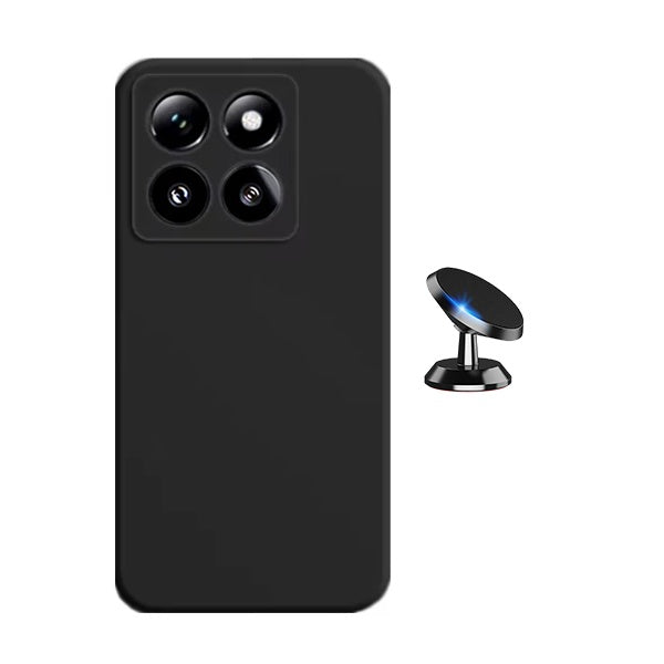 Kit Suporte Magnético + Capa Proteção Silicone Gift4Me Para Xiaomi 15 - Preto