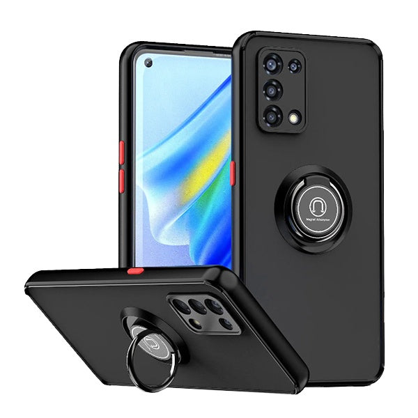 Capa Anti-Impacto Clear com Anel GIFT4ME Para Oppo A93s 5G - Transparente/Preto