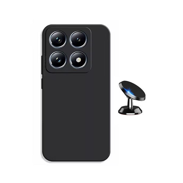 Kit Suporte Magnético + Capa Proteção Silicone GIFT4ME Para Xiaomi 15T 5G - Preto