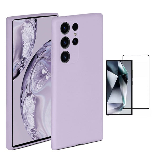 Kit Película de Vidro Temperado Gorilasglass + Capa Proteção Silicone Gift4Me Para Samsung Galaxy S25 Ultra - Roxo
