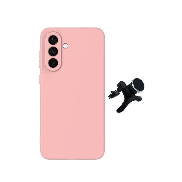 Kit Suporte Magnético Com Pernas + Capa Proteção Silicone GIFT4ME Para Samsung Galaxy A37 5G - Rosa