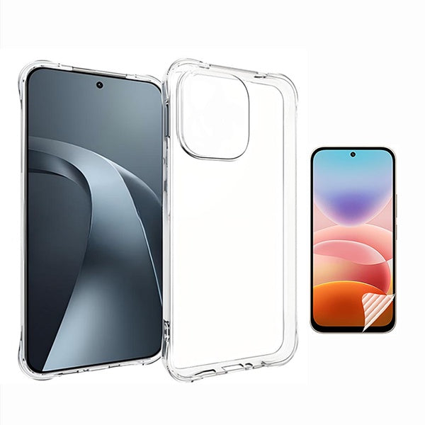 Kit Capa Traseira Super Proteção + Película de Hydrogel Frente Transparente GIFT4ME Para Xiaomi Redmi 17 5G - Transparente