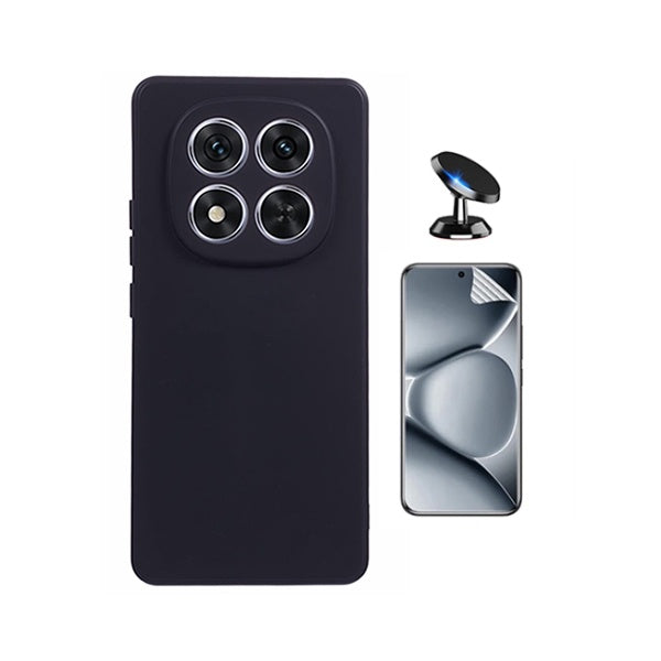 Kit Película Protectora de Hydrogel Frente + Capa Proteção Silicone + Suporte Magnético GIFT4ME Para Xiaomi Redmi Note 15 Pro + Plus - Preto
