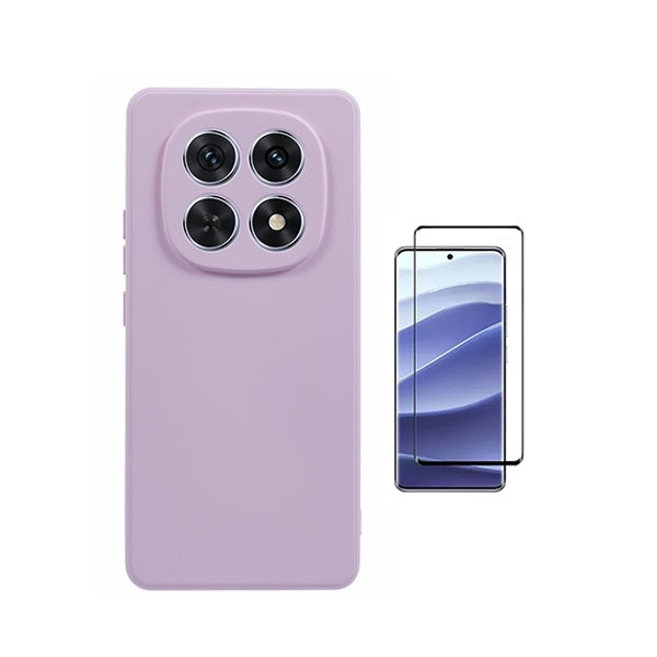 Kit Película de Vidro Temperado Gorilasglass Curvado + Capa Proteção Silicone GIFT4ME Para Xiaomi Redmi Note 15 5G - Roxo