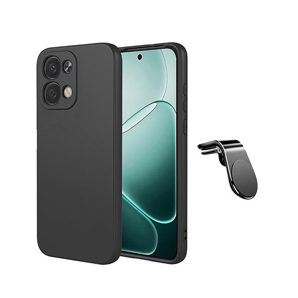 Kit Suporte de Carro Magnético L + Capa Proteção Silicone GIFT4ME Para Oppo A6 Pro - Preto