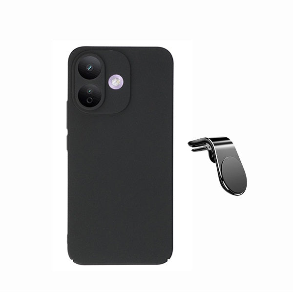 Kit Suporte de Carro Magnético L + Capa Proteção Silicone GIFT4ME Para Xiaomi Redmi Note 17 Pro 5G - Preto