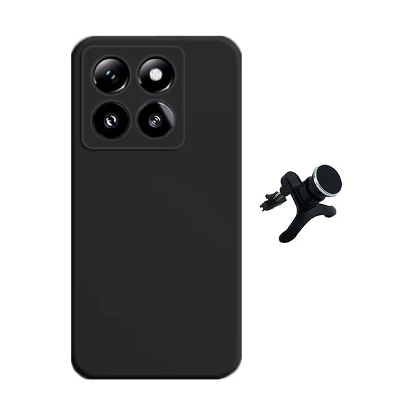 Kit Suporte Magnético Com Pernas + Capa Proteção Silicone Gift4Me Para Xiaomi 15 - Preto