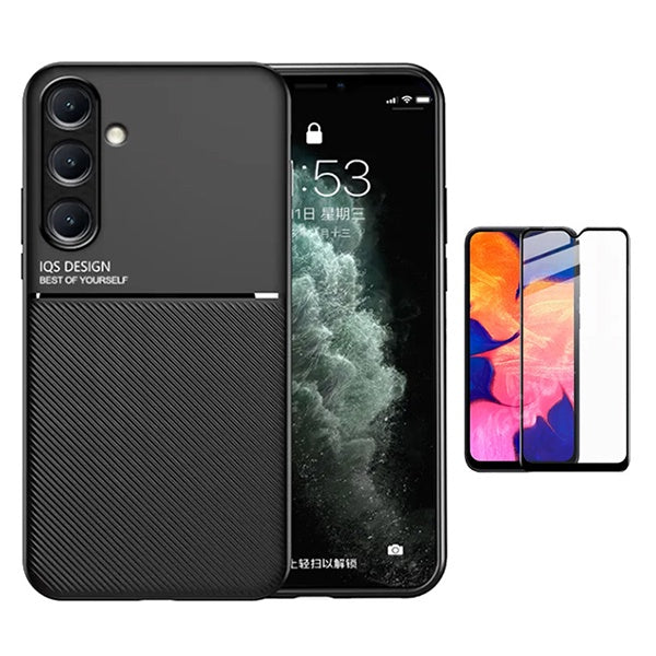 Kit Capa Traseira Magnética Anti Choque + Película de Vidro Temperado Gorilasglass GIFT4ME Para Samsung Galaxy A24 4G - Preto