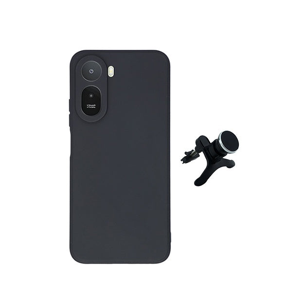 Kit Suporte Magnético Com Pernas + Capa Proteção Silicone GIFT4ME Para Xiaomi Redmi A7 Pro 4G - Preto