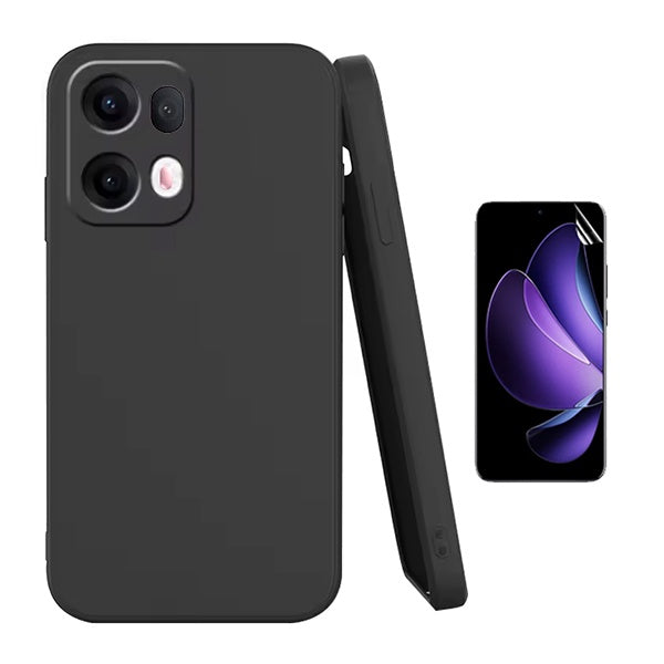 Kit Película Protectora de Hydrogel Frente + Capa Proteção Silicone GIFT4ME Para Oppo Reno13 Pro - Preto