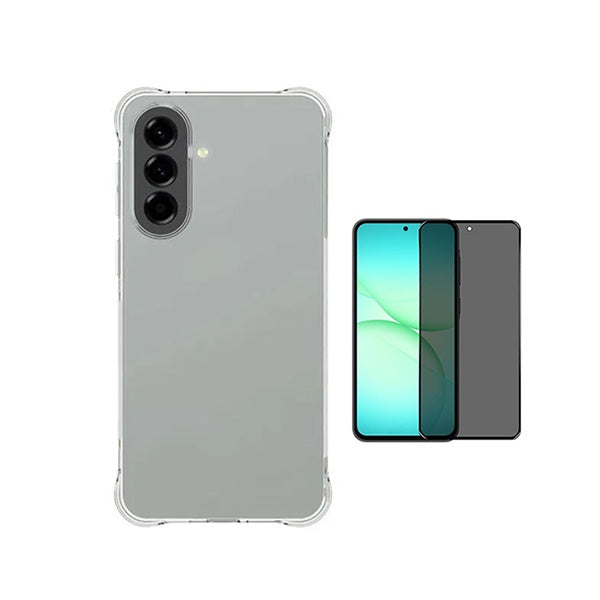 Kit Capa Super Proteção + Película de Vidro Temperado Privacidade GIFT4ME Para Samsung Galaxy A57 5G - Transparente