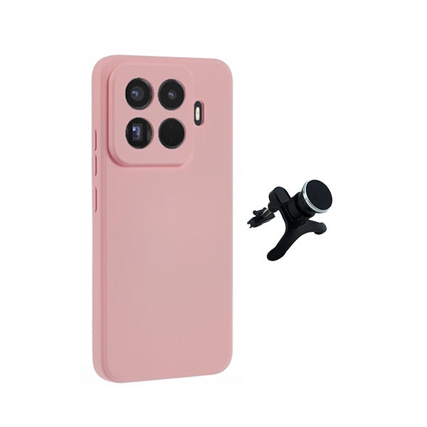 Kit Suporte Magnético Com Pernas + Capa Proteção Silicone GIFT4ME Para Xiaomi 15T Pro 5G - Rosa