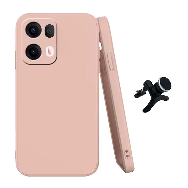 Kit Suporte Magnético Com Pernas + Capa Proteção Silicone GIFT4ME Para Oppo Reno13 Pro - Rosa