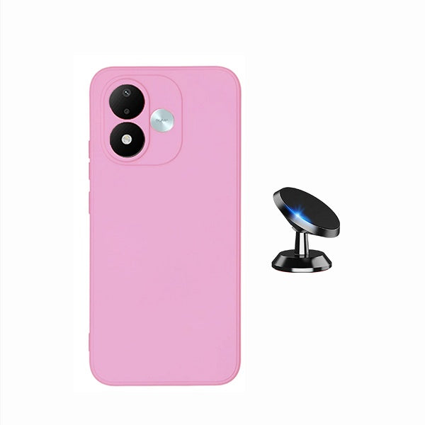 Kit Suporte Magnético + Capa Proteção Silicone GIFT4ME Para Xiaomi Redmi Note 17 4G - Rosa