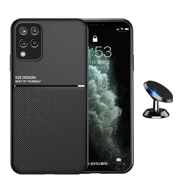 Kit Capa Traseira Magnética Anti Choque + Suporte Magnético GIFT4ME Para Samsung M33 5G - Preto