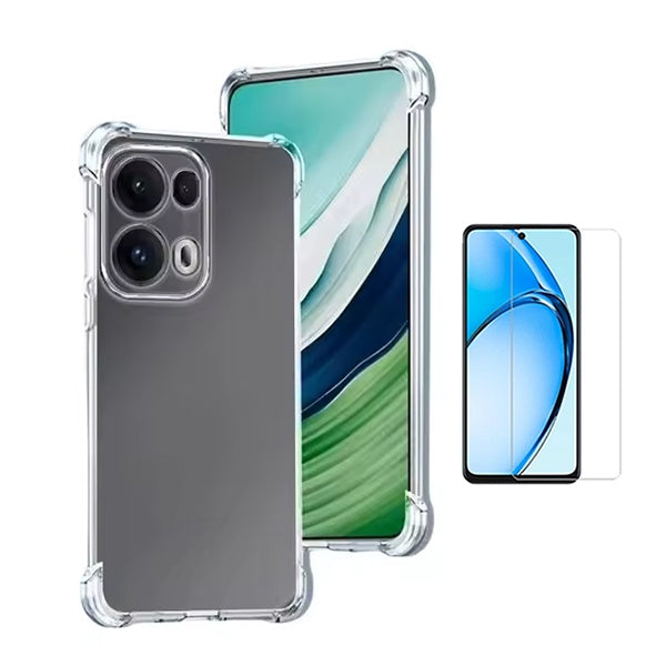 Kit Capa Super Proteção + Película de Vidro Temperado GIFT4ME Para Oppo Reno13 Pro - Transparente