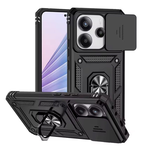 Capa de Proteção Militar Magnética Janela Deslizante Gift4Me Para Xiaomi Redmi Note 14 - Preto