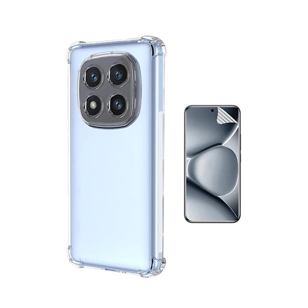 Kit Capa Traseira Super Proteção + Película de Hydrogel Frente Transparente GIFT4ME Para Xiaomi Redmi Note 15 Pro + Plus - Transparente