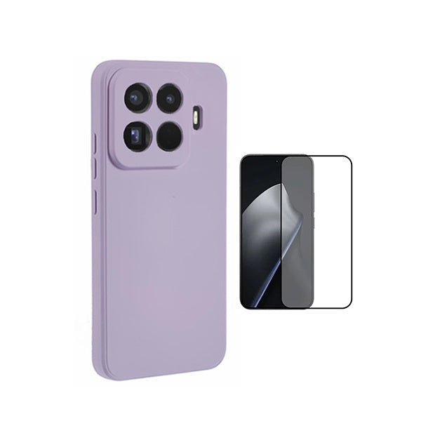 Kit Película de Vidro Temperado Gorilasglass + Capa Proteção Silicone GIFT4ME Para Xiaomi 15T Pro 5G - Roxo