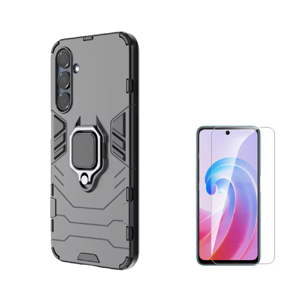 Kit Vidro Temperado Cleargorilasglass + Capa de Proteção Militar Magnética GIFT4ME Para Samsung Galaxy A56 5G - Preto