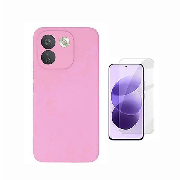 Kit Vidro Temperado Cleargorilasglass + Capa Proteção Silicone GIFT4ME Para Xiaomi Redmi Note 17 Pro Max 5G - Rosa