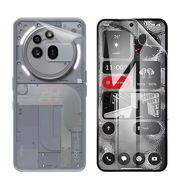 Kit Película Protectora de Hydrogel Frente e Verso GIFT4ME Para Nothing Phone (3a) Pro - Transparente