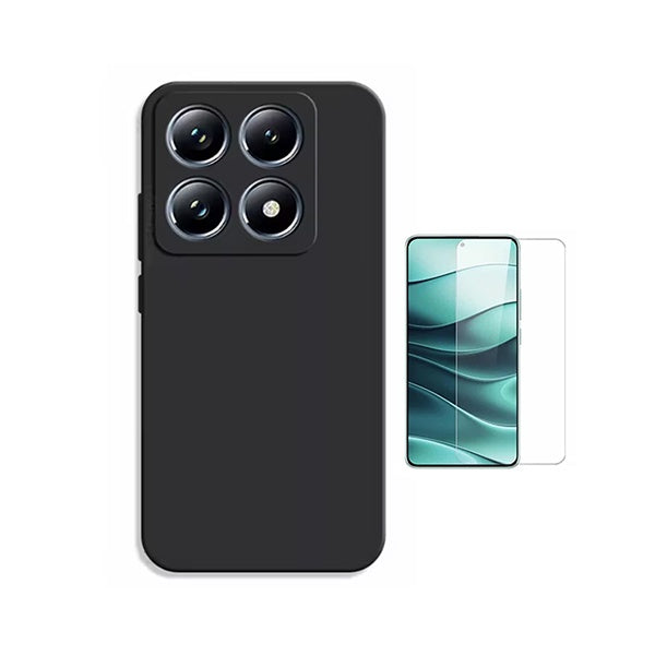 Kit Vidro Temperado Cleargorilasglass + Capa Proteção Silicone GIFT4ME Para Xiaomi 15T 5G - Preto