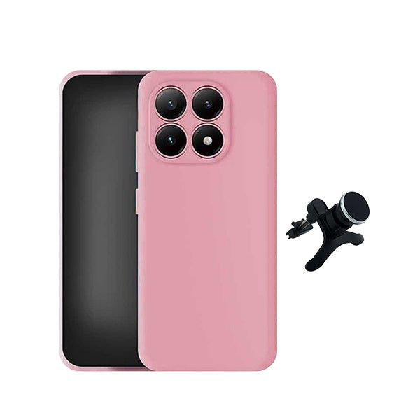 Kit Suporte Magnético Com Pernas + Capa Proteção Silicone GIFT4ME Para Xiaomi 17 5G - Rosa