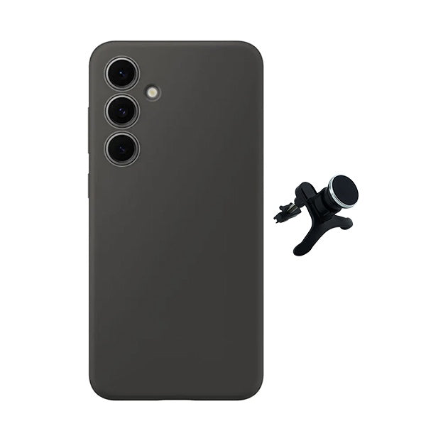 Kit Suporte Magnético Com Pernas + Capa Proteção Silicone Gift4Me Para Samsung Galaxy S25 - Preto