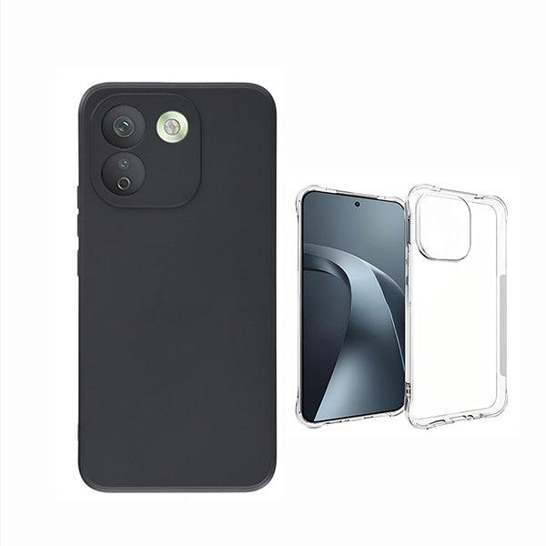 Kit Capa Proteção Silicone + Super Proteção GIFT4ME Para Xiaomi Redmi Note 17 Pro Max 5G - Preto / Transparente
