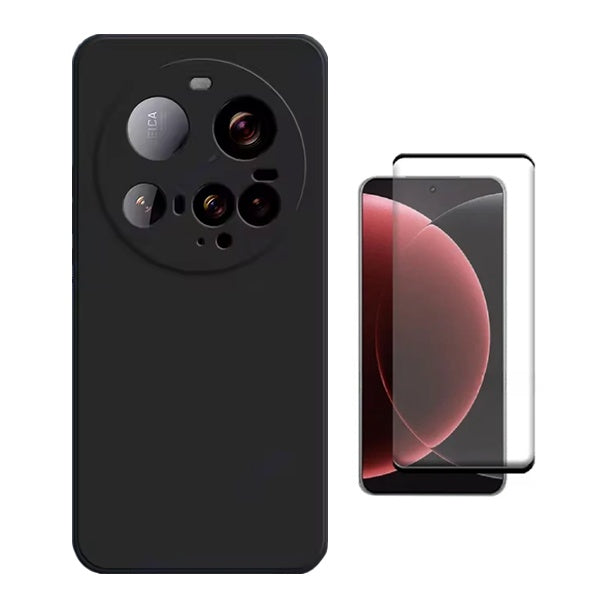 Kit Película de Vidro Temperado Gorilasglass Curvado + Capa Proteção Silicone GIFT4ME Para Xiaomi 15 Ultra - Preto