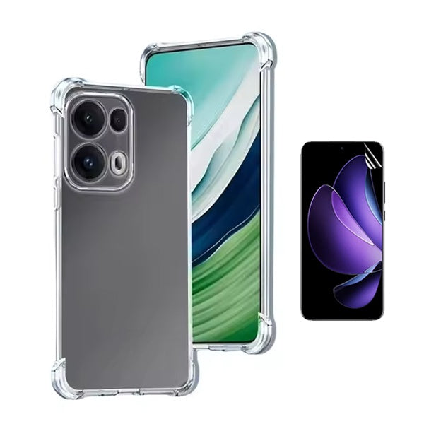 Kit Capa Traseira Super Proteção + Película de Hydrogel Frente Transparente GIFT4ME Para Oppo Reno13 Pro - Transparente