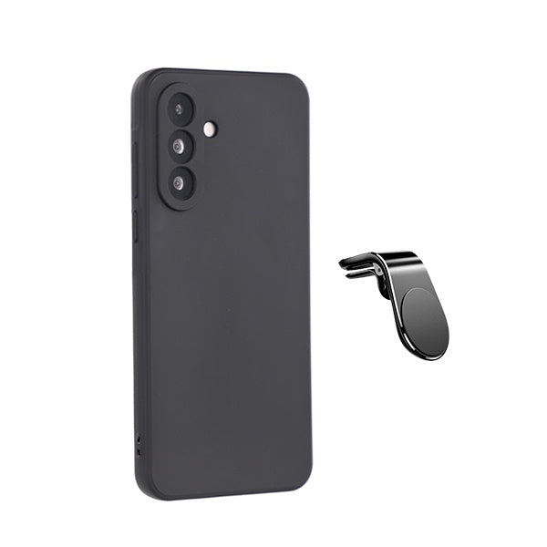 Kit Suporte de Carro Magnético L + Capa Proteção Silicone GIFT4ME Para Samsung Galaxy A27 - Preto