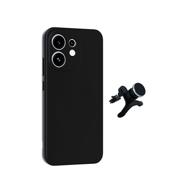 Kit Suporte Magnético Com Pernas + Capa Proteção Silicone GIFT4ME Para Oppo Reno16 - Preto