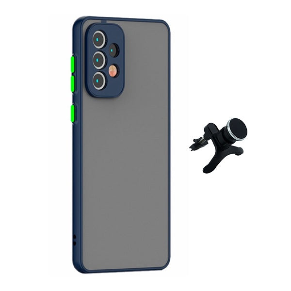 Kit Capa Traseira Proteção Camara + Suporte Magnético Com Pernas Gift4Me Para Samsung Galaxy A13 5G - Azul