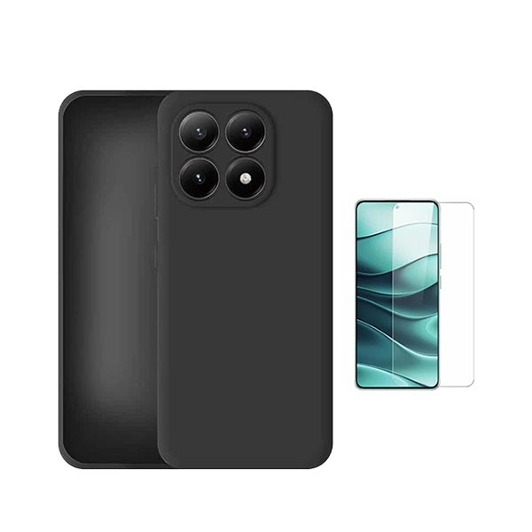 Kit Vidro Temperado Cleargorilasglass + Capa Proteção Silicone GIFT4ME Para Xiaomi 17 5G - Preto