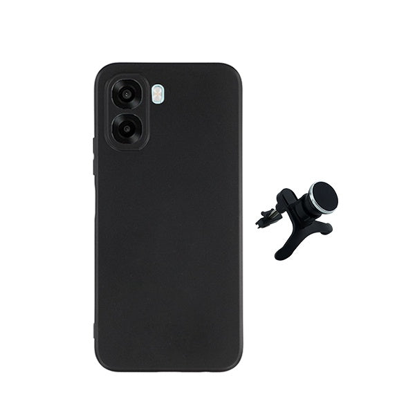 Kit Suporte Magnético Com Pernas + Capa Proteção Silicone GIFT4ME Para Oppo A6x - Preto