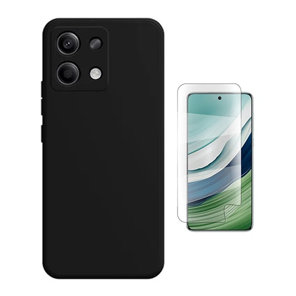 Kit Película Protectora de Hydrogel Frente + Capa Proteção Silicone GIFT4ME Para Xiaomi Redmi Note 14S - Preto