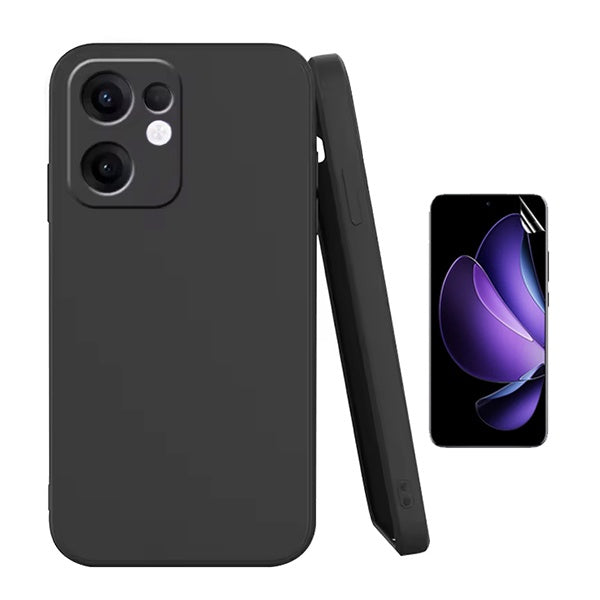 Kit Película Protectora de Hydrogel Frente + Capa Proteção Silicone GIFT4ME Para Oppo Reno13 F - Preto