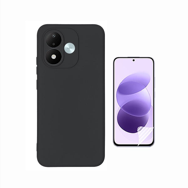 Kit Película Protectora de Hydrogel Frente + Capa Proteção Silicone GIFT4ME Para Xiaomi Redmi Note 17 4G - Preto