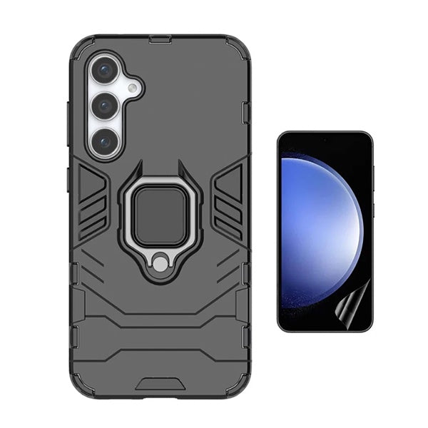 Kit Película Protectora de Hydrogel Frente + Capa de Proteção Militar Magnética Gift4Me Para Samsung Galaxy S24 FE - Preto