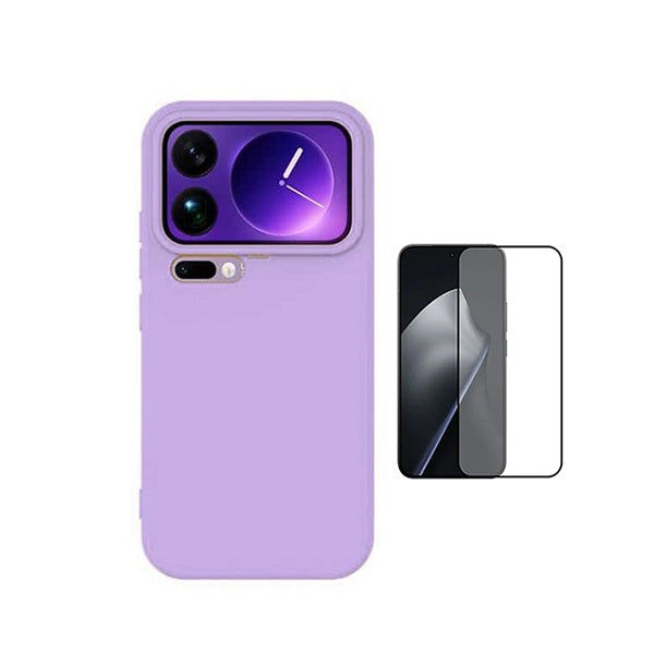 Kit Película de Vidro Temperado Gorilasglass + Capa Proteção Silicone GIFT4ME Para Xiaomi 17 Pro 5G - Roxo